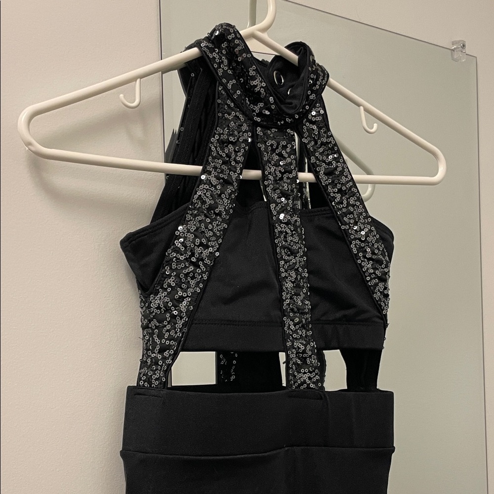 Black Sequin and spandex child costume - Picture 3 of 8